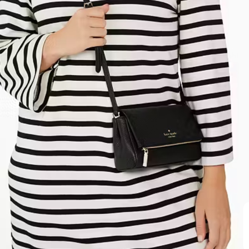 NWT Kate Spade black pebble leather crossbody bag Retails $329 - Picture 3 of 13